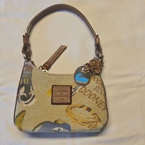 Dooney & Bourke Cream and Brown Mini Bag